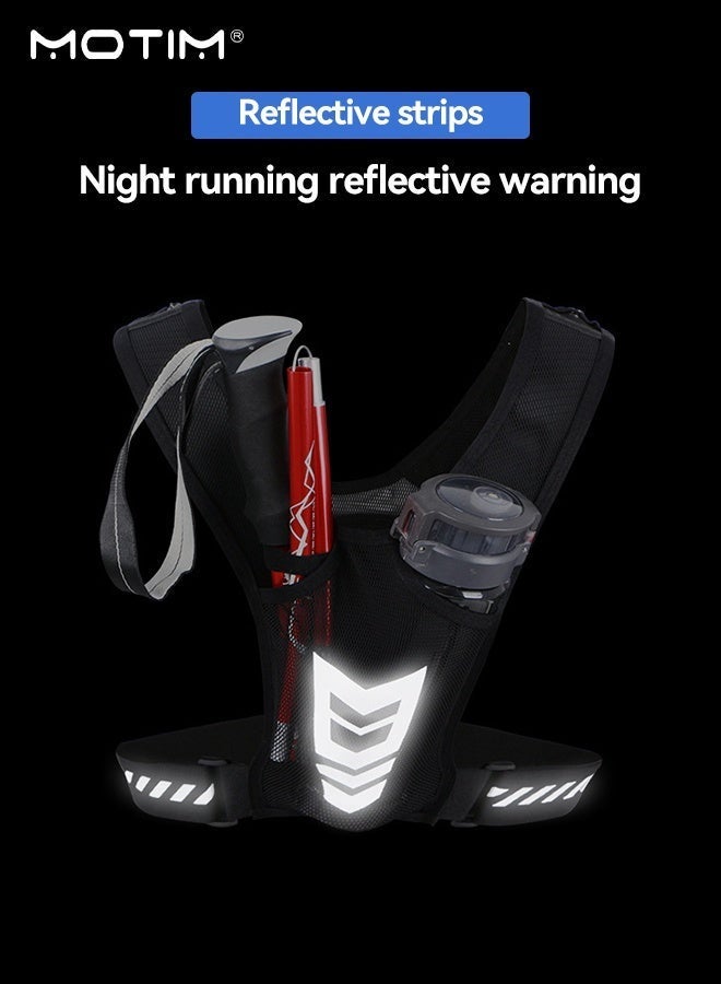 Motim Running Vest Chest Phone Holder, 2 Functional Pockets, Waterproof Sports Vest Bag Running Mobile Bag Backpack, Vest Reflective Strip Chest Bag,  Safety at Night for Men & Women - Image 2